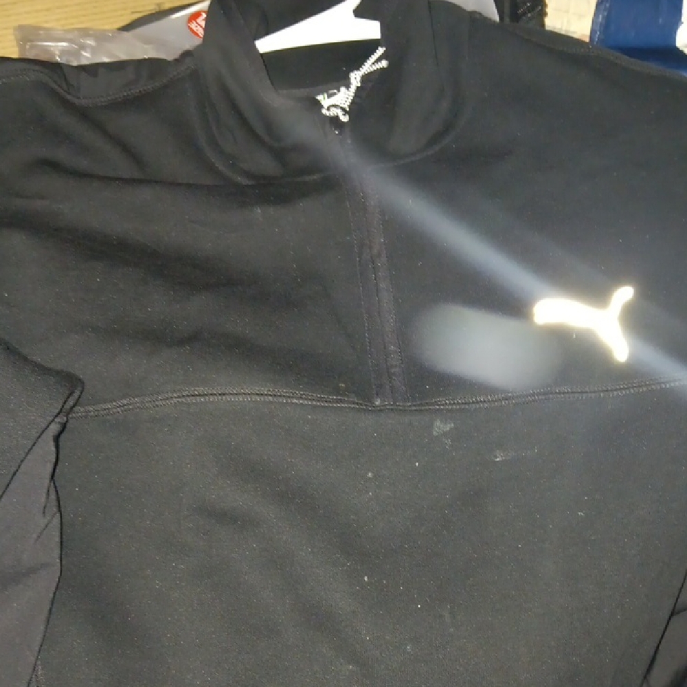 Puma Black and White Quarter-Zip Top